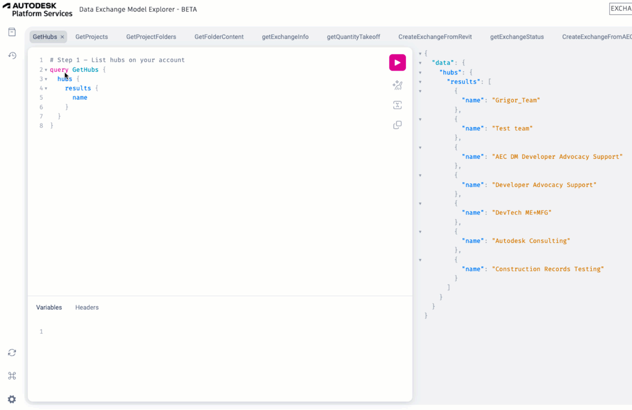Schema through explorer