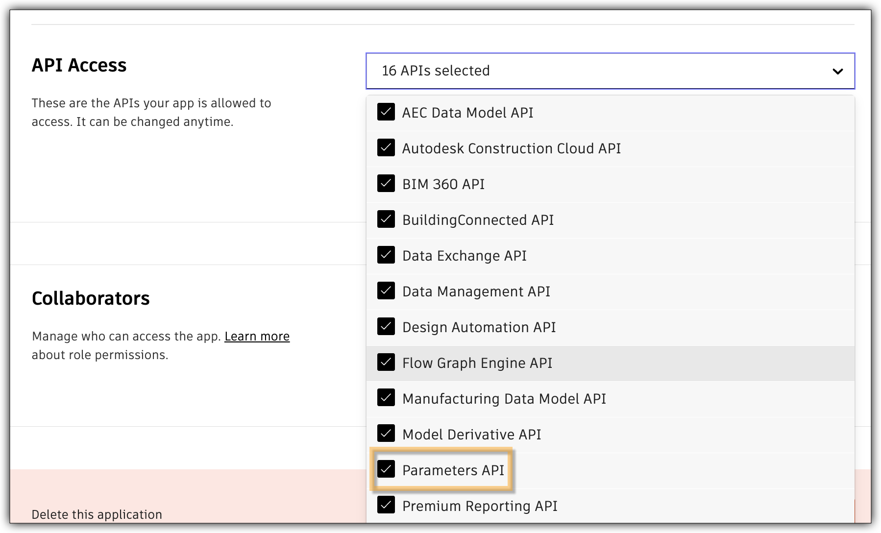 Parameters API